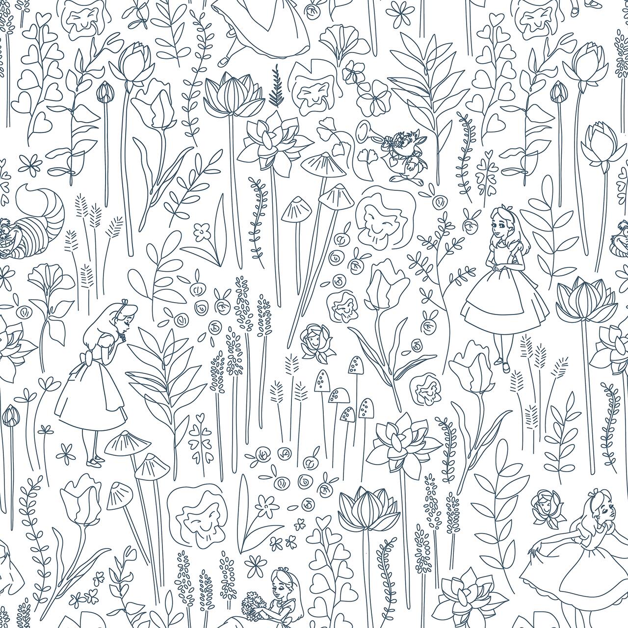 RoomMates Disney Alice in Wonderland Garden Peel & Stick Wallpaper